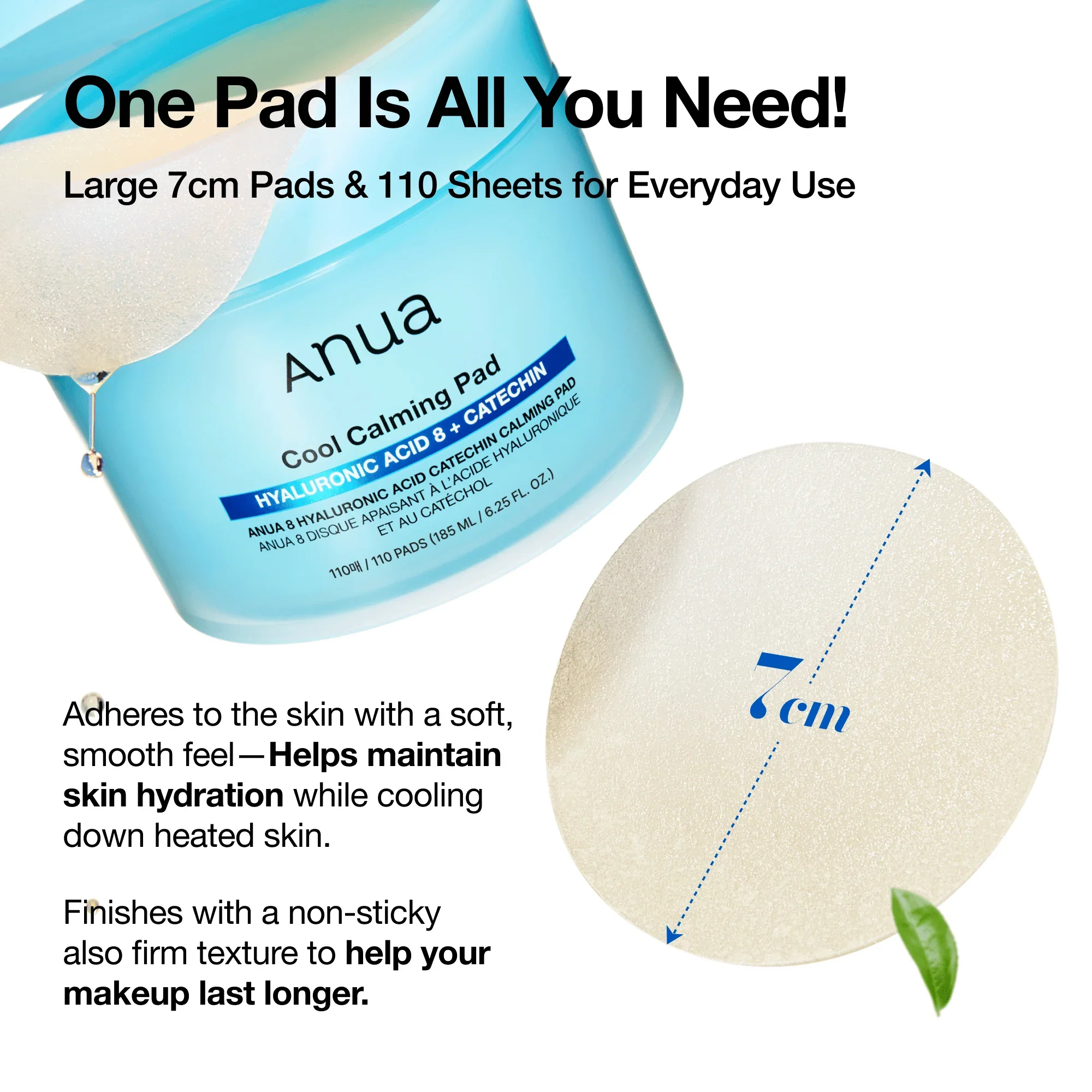 8 Hyaluronic Acid Catechin Calming Pad [110 Pads] - Image 3