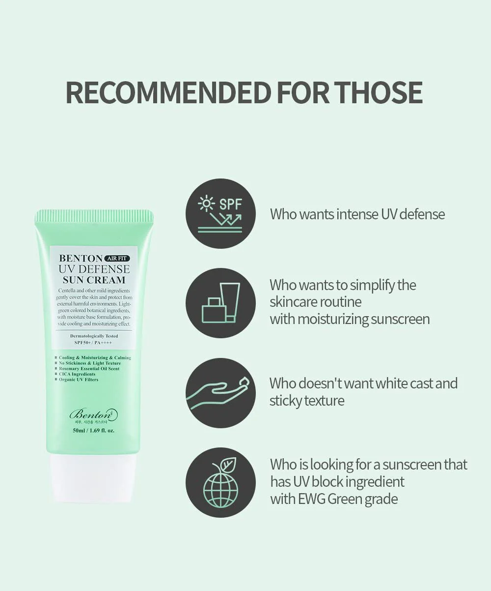 [Benton] Air Fit UV Defense Sun Cream SPF 50 [50ml] - Image 5