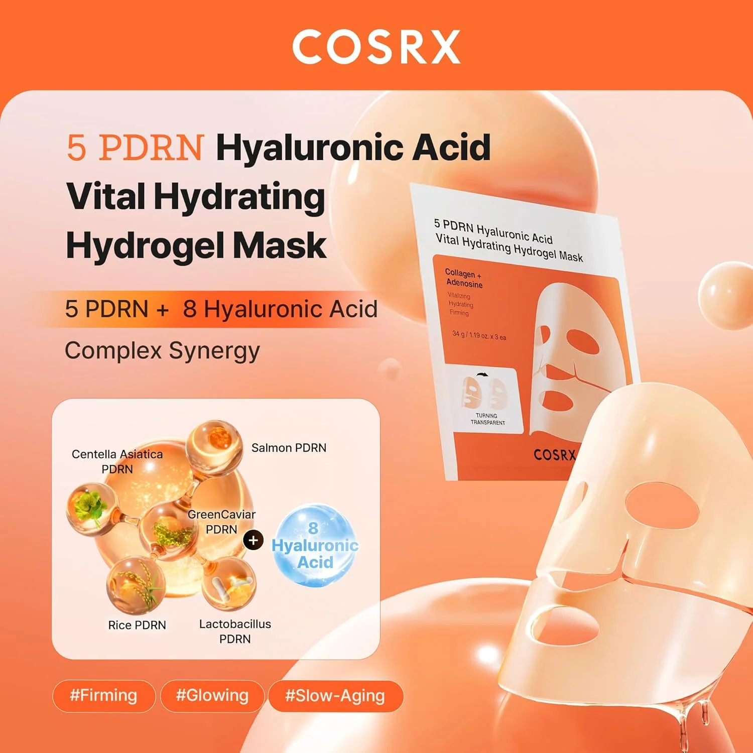 5 PDRN Hyaluronic Acid Vital Hydrating Hydrogel Mask [3ea] - Image 5