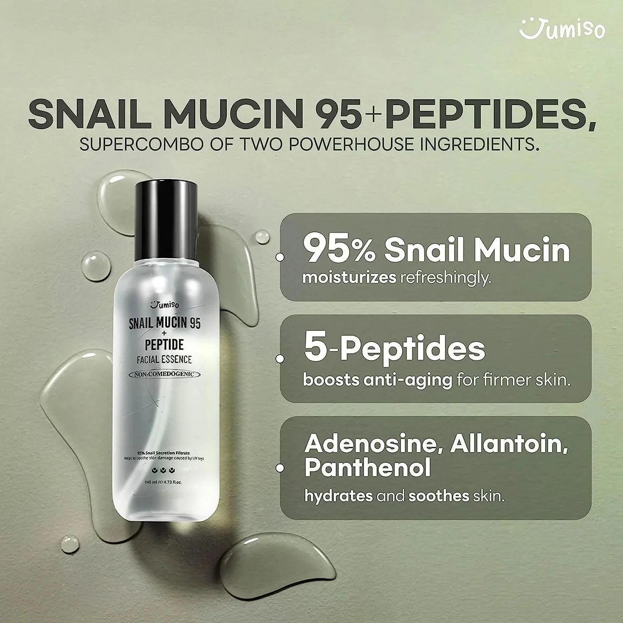 [JUMISO] Snail Mucin 95 + Peptide Facial Essence Mini [50ml] - Image 4