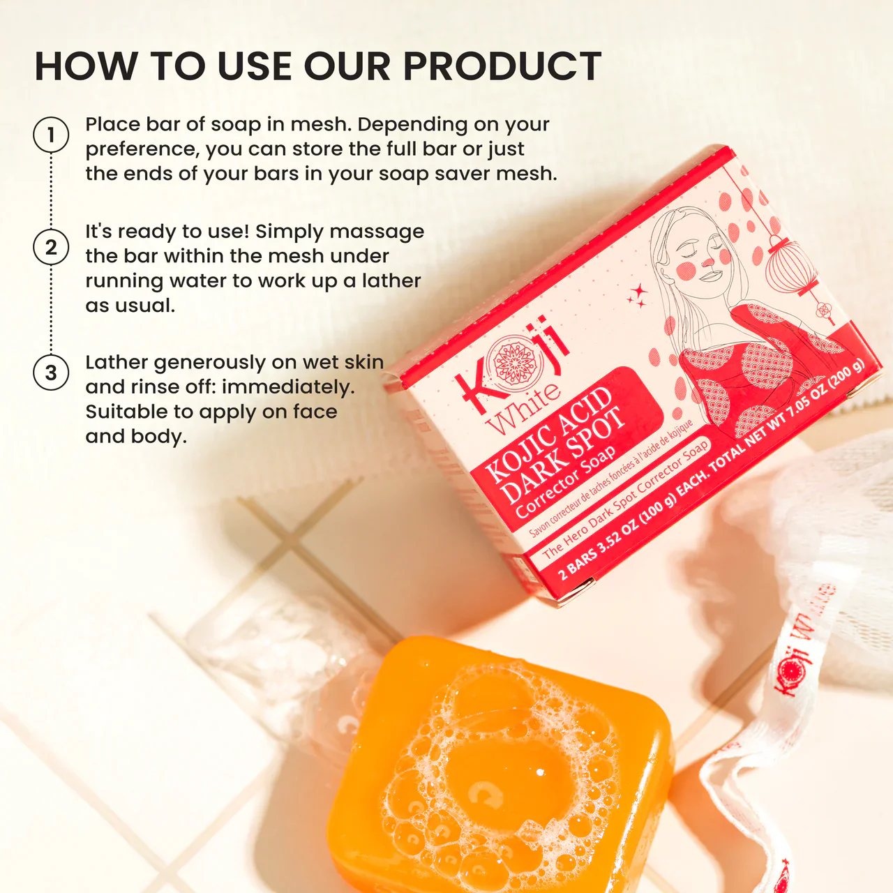 Kojic Acid Dark Spot Corrector Soap [200g] - Image 5