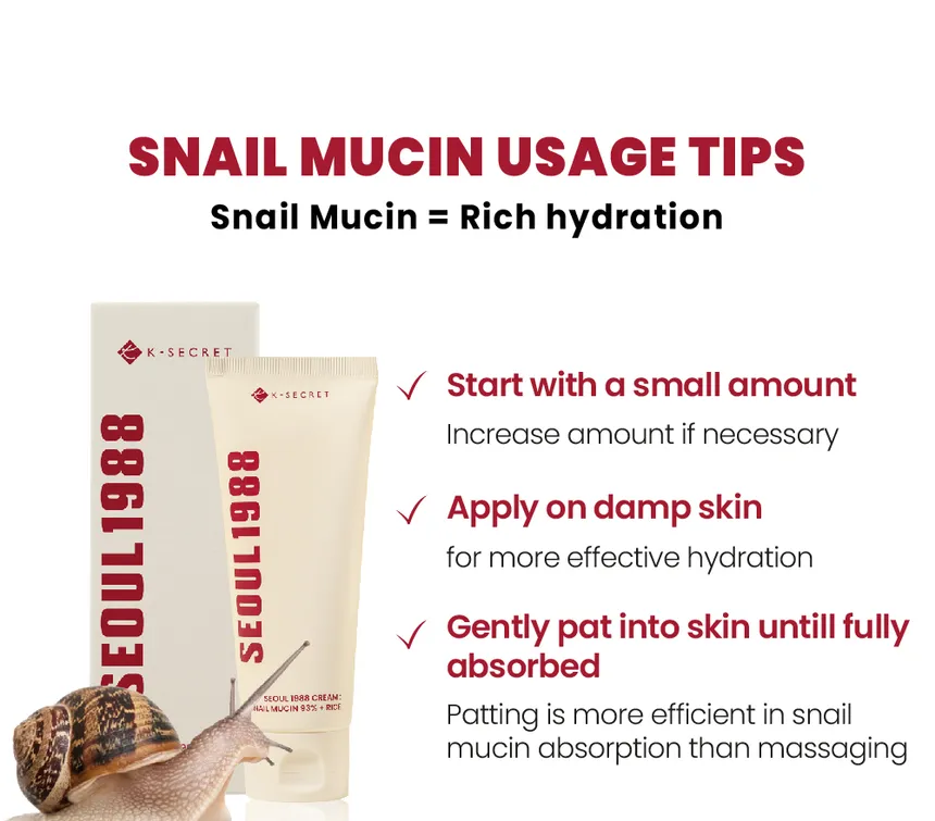 SEOUL 1988 Cream: Snail Mucin 93% + Rice [100ml] - Image 4
