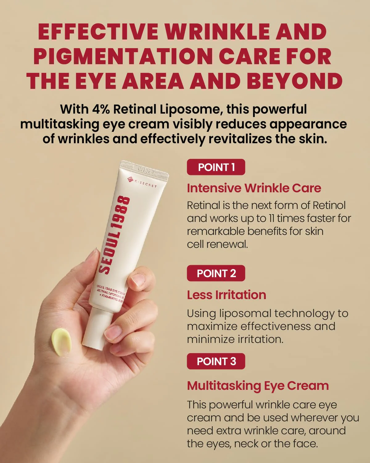 SEOUL 1988 Eye Cream: Retinal Liposome 4% + Fermented Bean [30ml] - Image 4