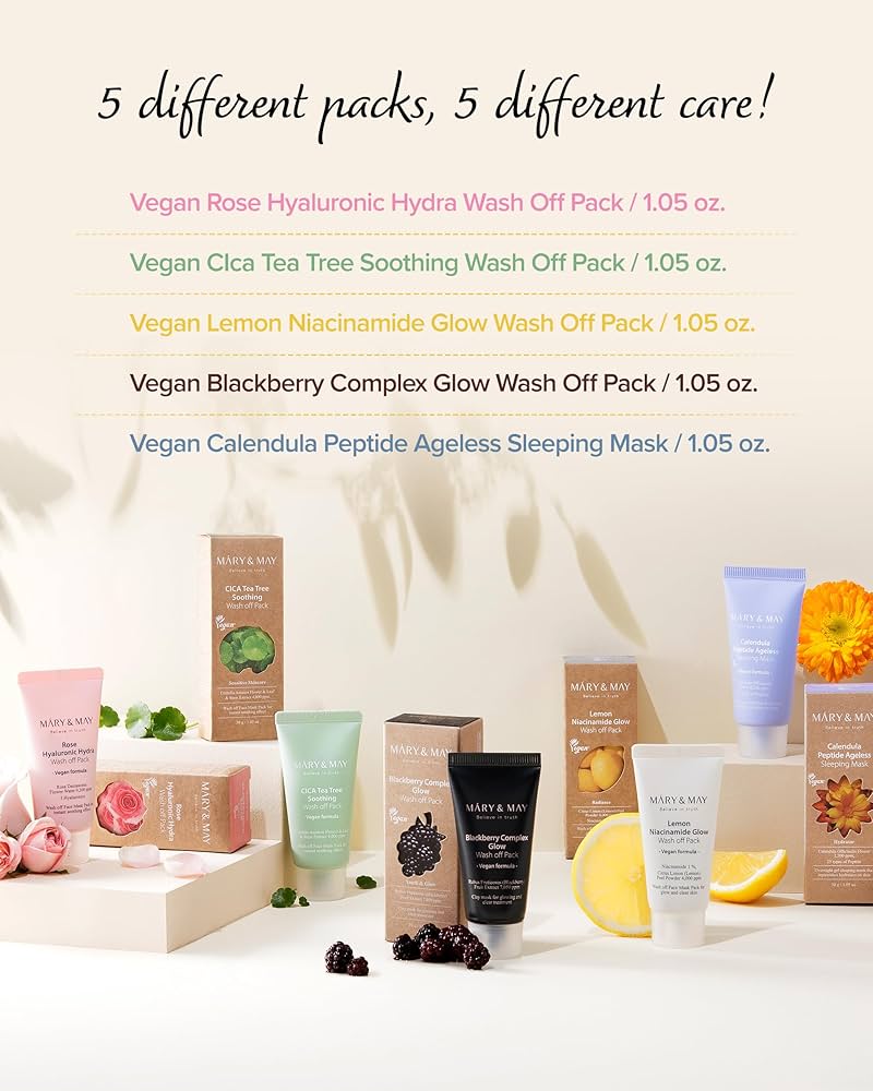 Vegan Wash Off Mask Mini Gift Set [5 pcs] - Image 4