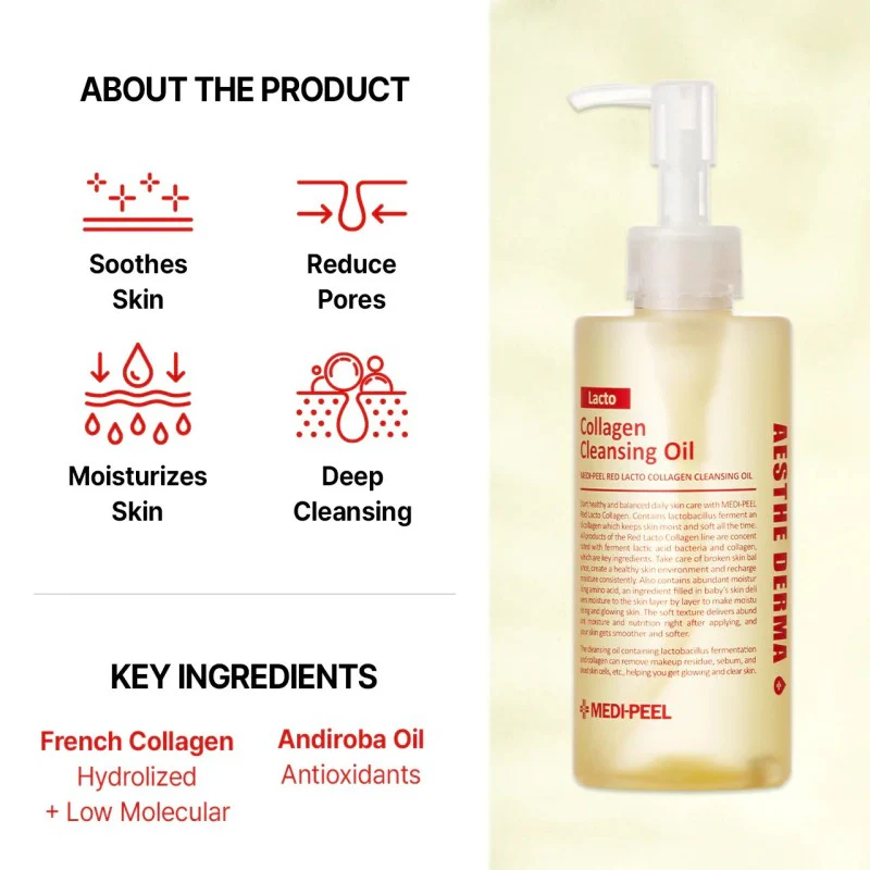 [MEDI-PEEL] Red Lacto Collagen Cleansing Oil 2.0 [200ml] - Image 4