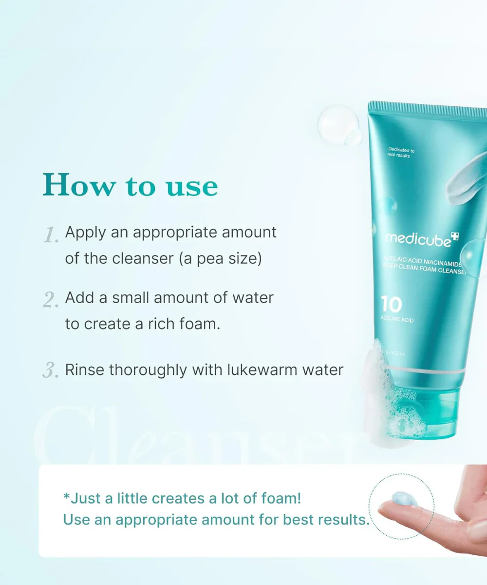 Azelaic Acid Niacinamide Deep Clean Foam Cleanser [120g] - Image 5