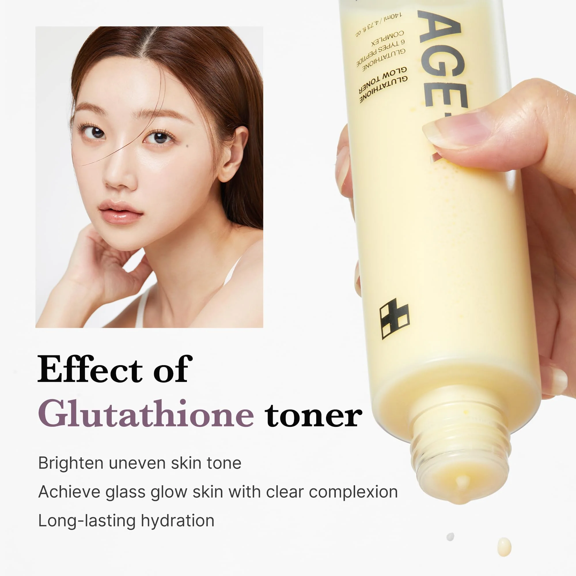 AGE-R Glutathione Glow Toner [140ml]  - Image 3