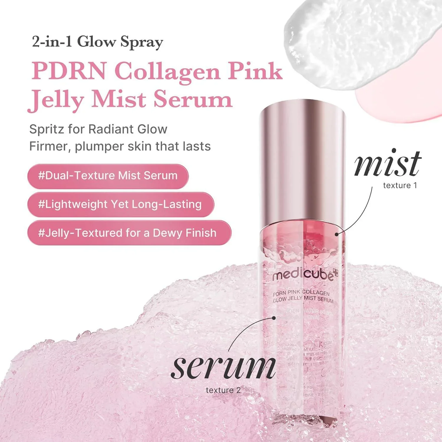 PDRN Pink Collagen Glow Jelly Mist Serum [100ml] - Image 2