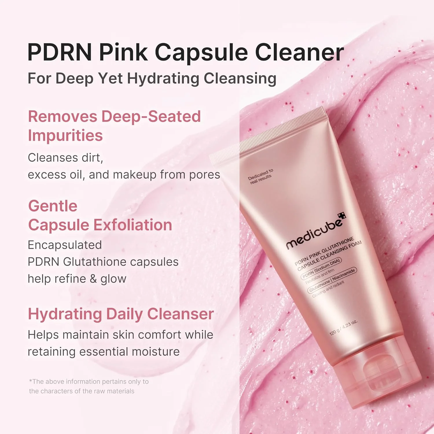 PDRN Pink Glutathione Capsule Cleansing Foam [120g] - Image 4