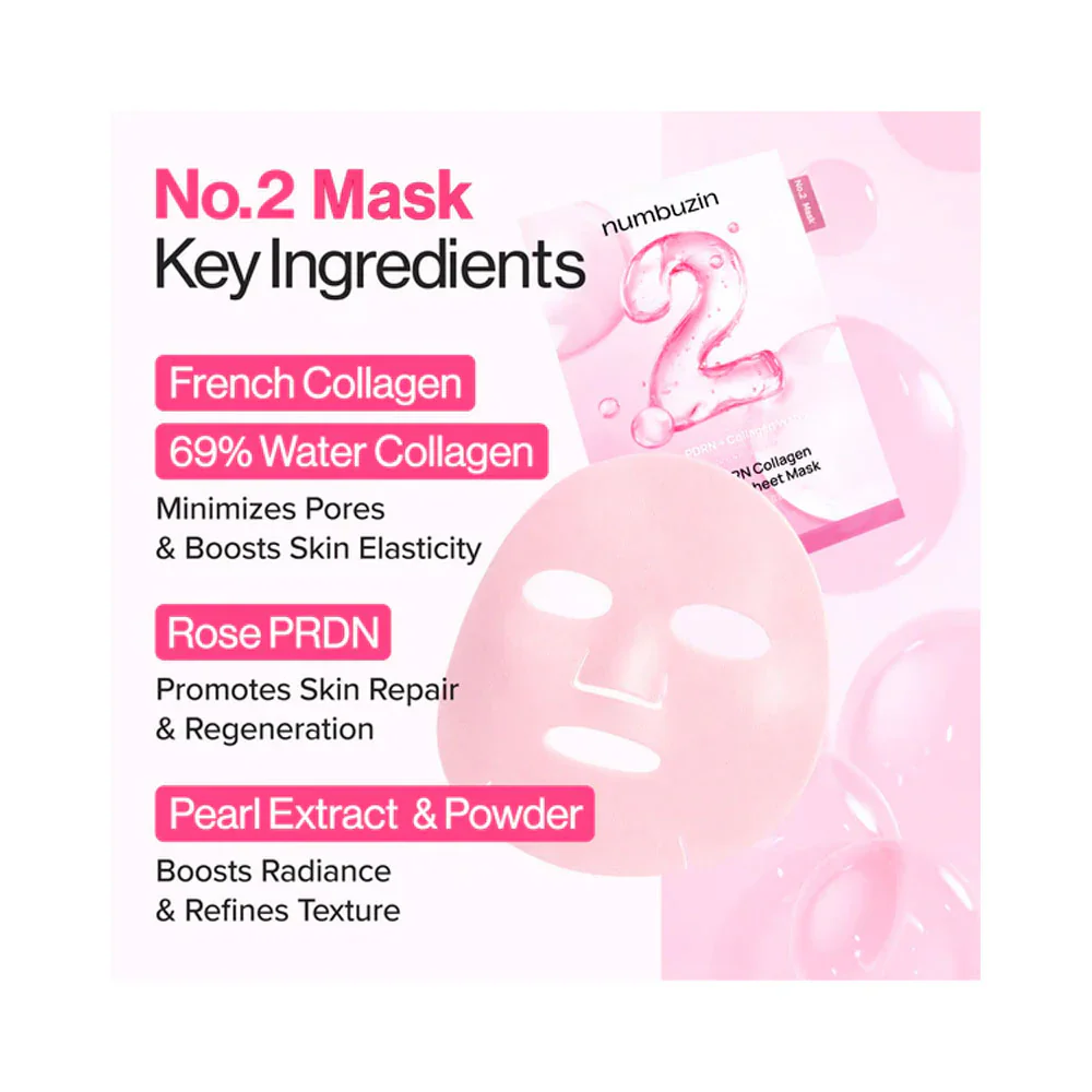 No.2 Rose PDRN Collagen Plumping Sheet Mask [33ml x 1] - Image 4