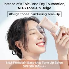 No. 3 Porcelain Base-Skip Tone Up Beige [50ml]  - Image 3