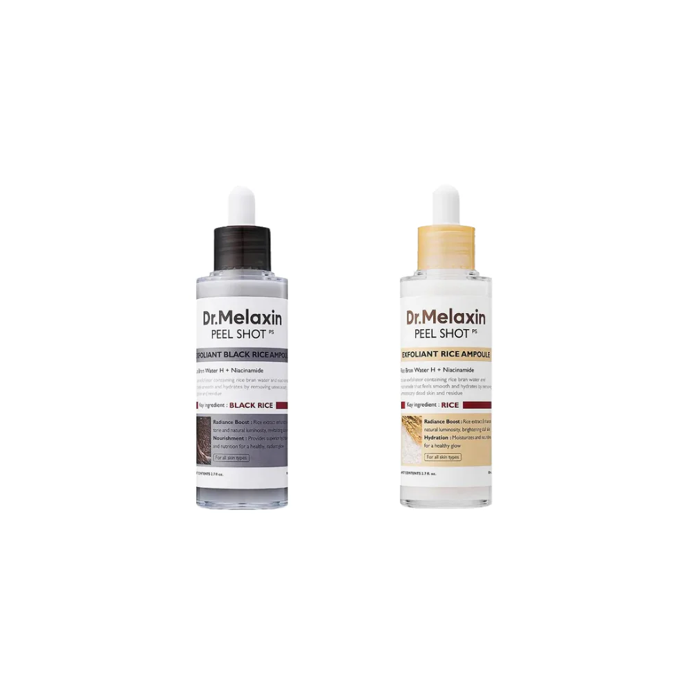 Peel Shot Exfoliant White & Black Rice Ampoule Combo