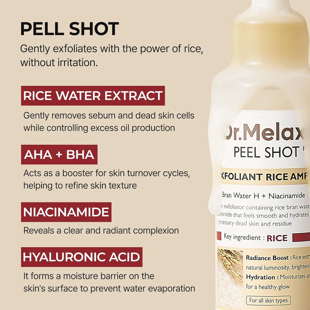 Peel Shot Exfoliant White Rice Ampoule [80ml] - Image 6