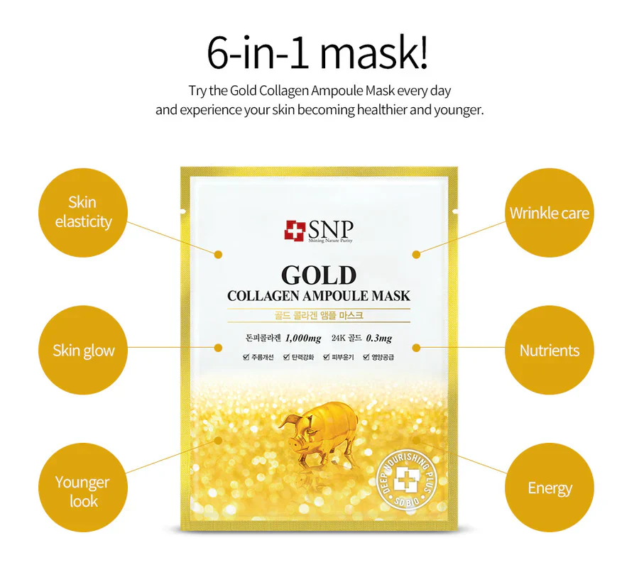 Gold Collagen Ampoule Mask [10pcs] - Image 5