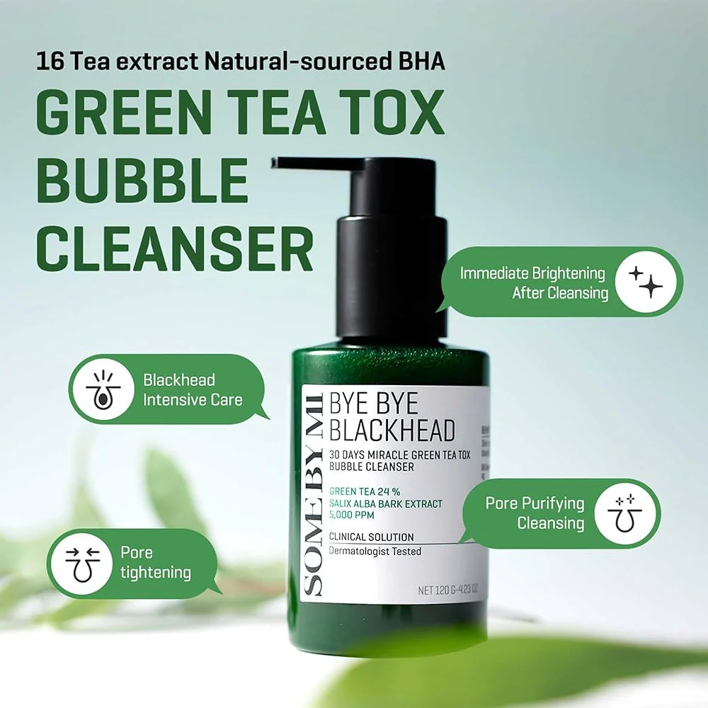 Bye Bye Blackhead 30 Days Miracle Green Tea Tox Bubble Cleanser [120g] - Image 2
