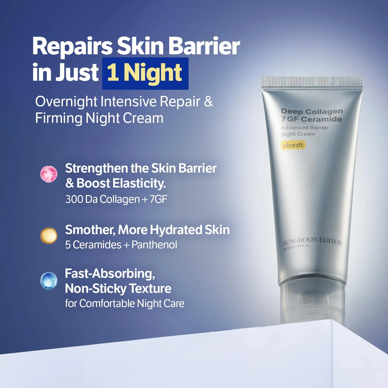 Deep Collagen 7GF Ceramide Advanced Barrier Night Cream [50ml] - Image 4