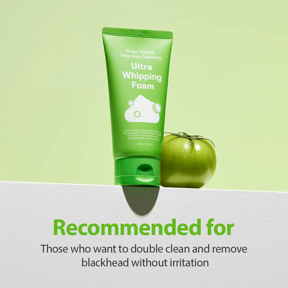 Green Tomato Deep Pore Cleansing Ultra Whipping Foam [120g] - Image 5