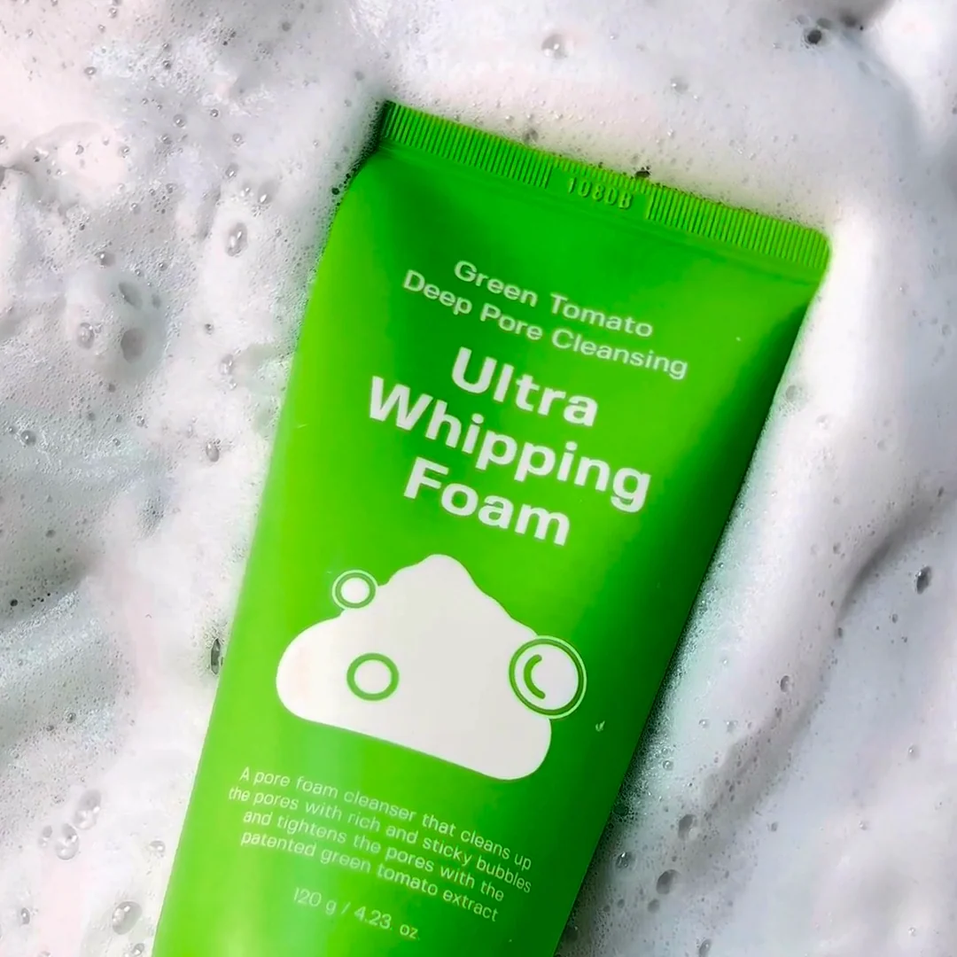 Green Tomato Deep Pore Cleansing Ultra Whipping Foam [120g] - Image 6