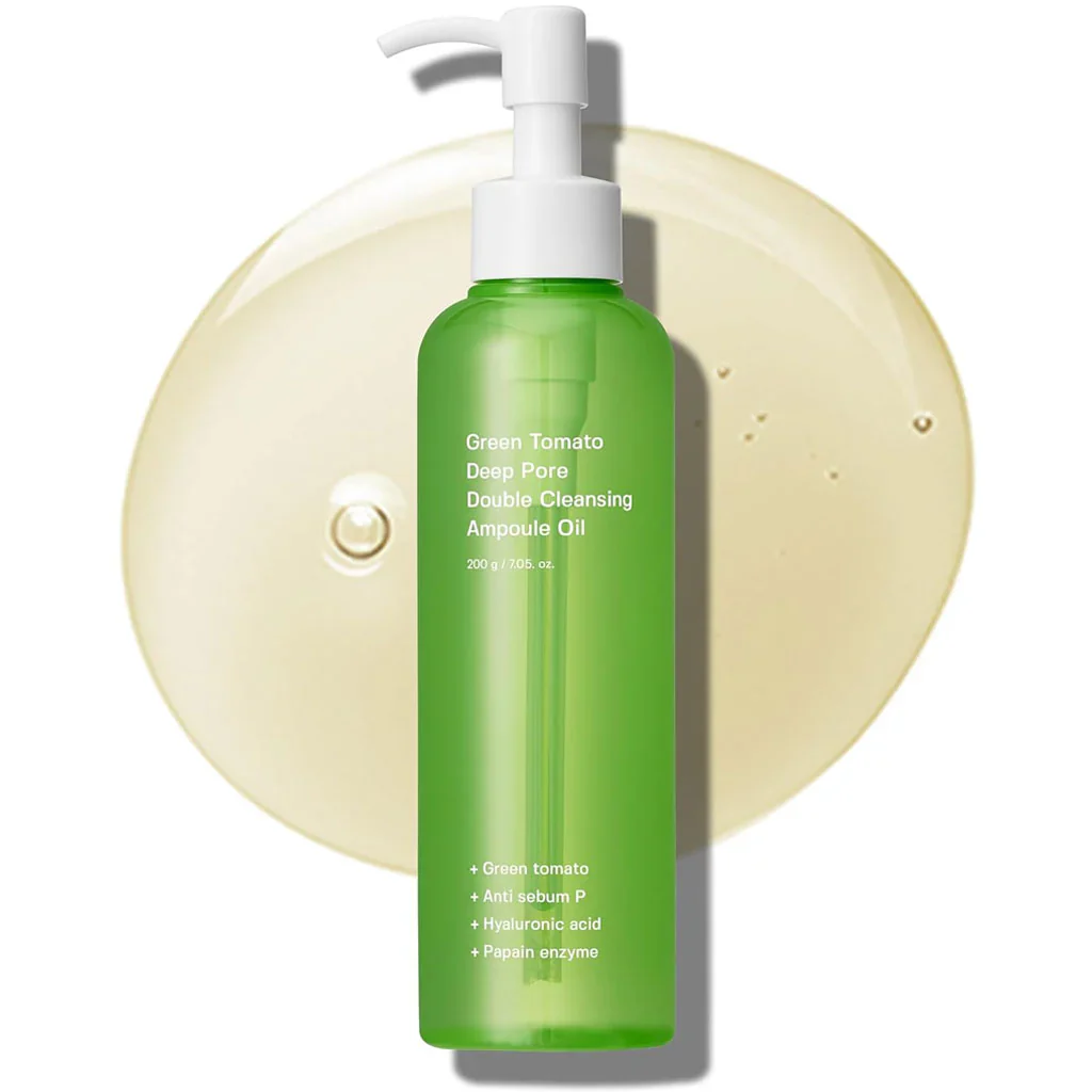 Green Tomato Deep Pore Double Cleansing Ampoule Oil [200g] - Image 3