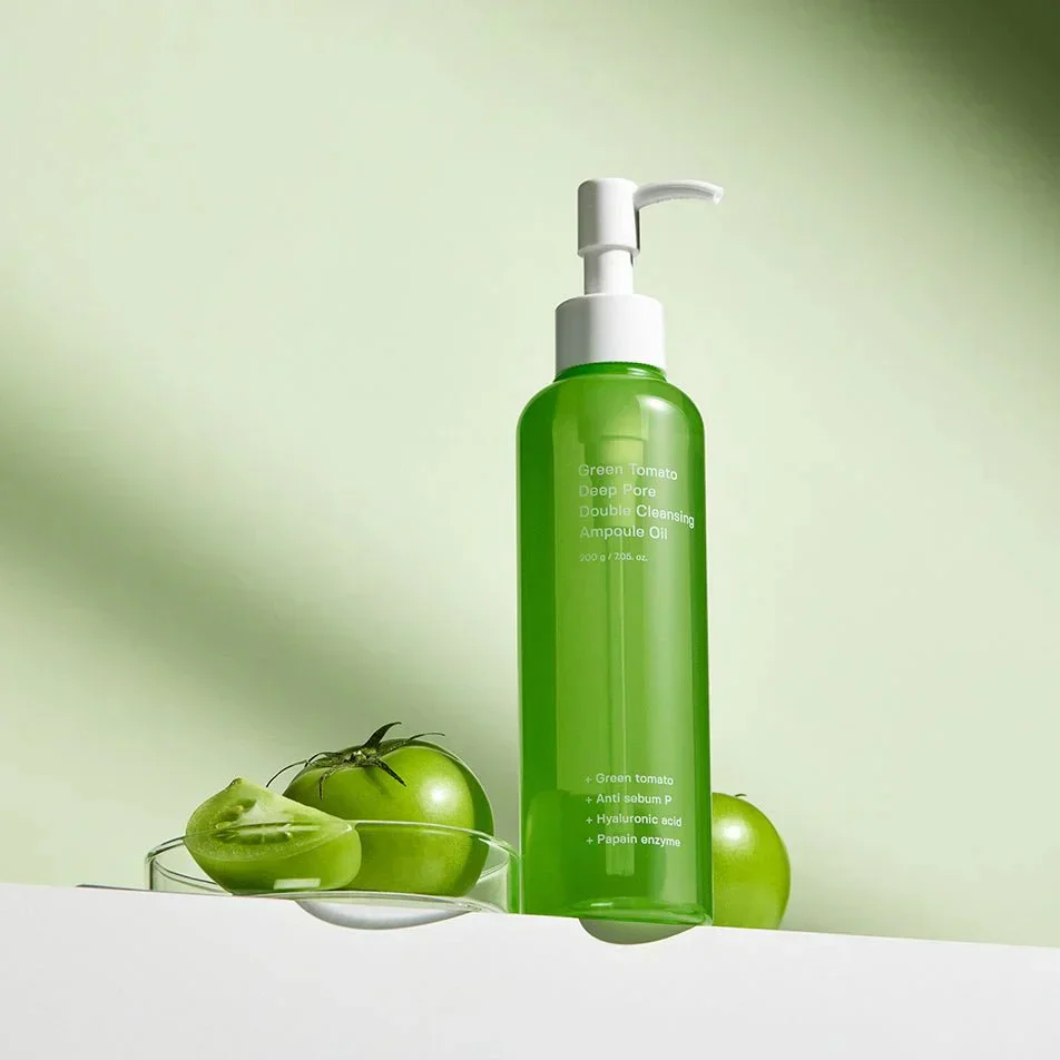 Green Tomato Deep Pore Double Cleansing Ampoule Oil [200g] - Image 4