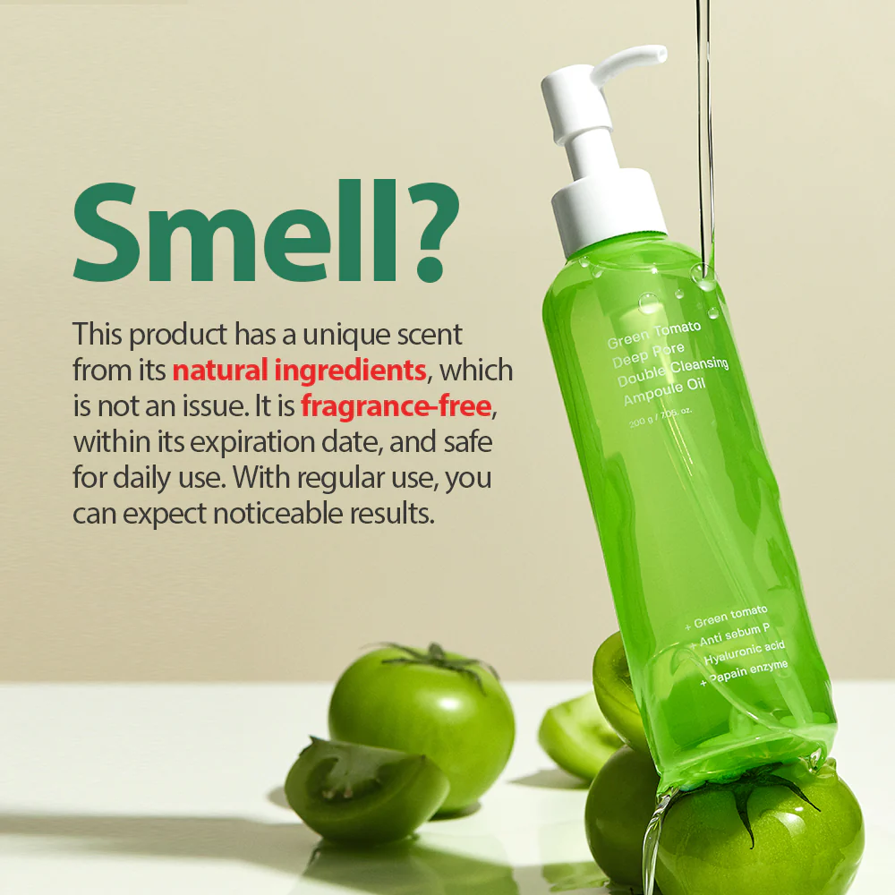 Green Tomato Deep Pore Double Cleansing Ampoule Oil [200g] - Image 6